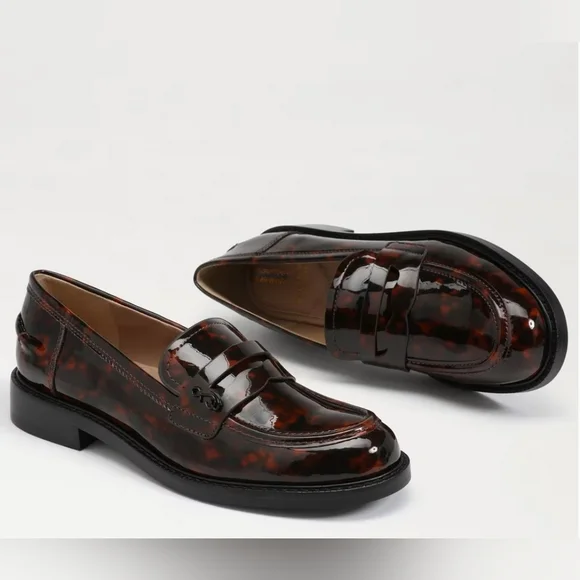 Sam Edelman Colin Preppy Penny Loafers Womens Sz 8.5 Tortoiseshell-Print Career - Picture 4 of 12